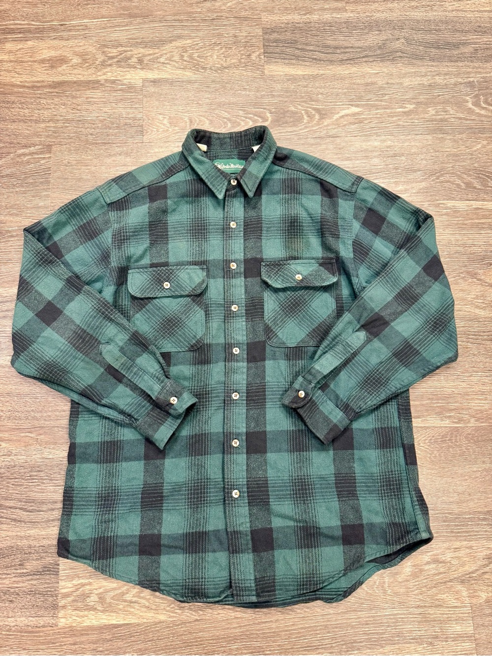90s Gander Mountain XL Green Black Plaid Flannel Shirt Cotton Outdoor Workwear - Picture 1 of 6